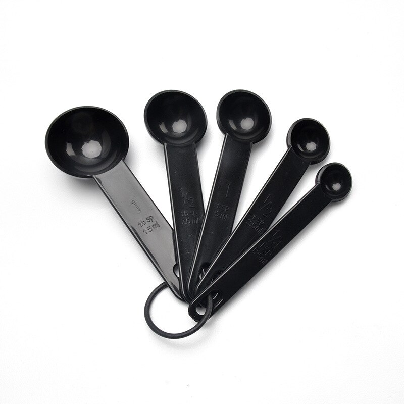 Cuchara medidora de cocina, cucharada de café, cucharada de azúcar con mango de silicona, tazas medidoras de harina para hornear, utensilios de cocina, 5/10 Uds.: 5pcs S