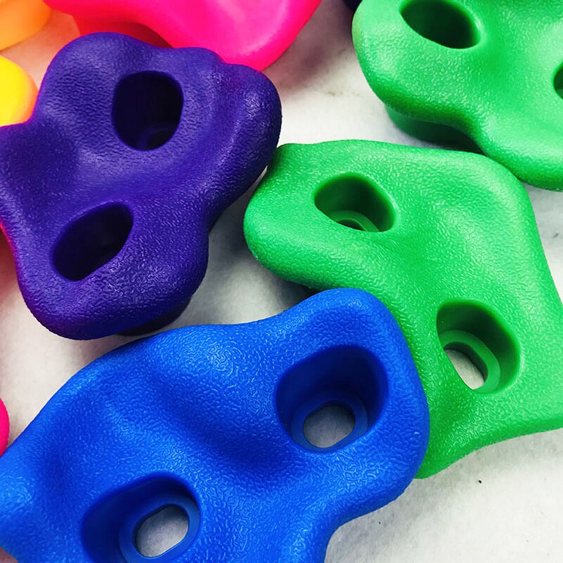 10 Pcs/Set Kids Rock Climbing Toys Plastic Indoor Outdoor Climbing Rock Wood Wall Stones Hand Feet Holds Grip Kits Fitness Toys