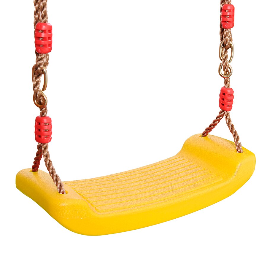 Garden Swing Kids Plastic Adjustable Ropes Indoor Outdoor Play Toys Curved Board Swing Chair: Yellow