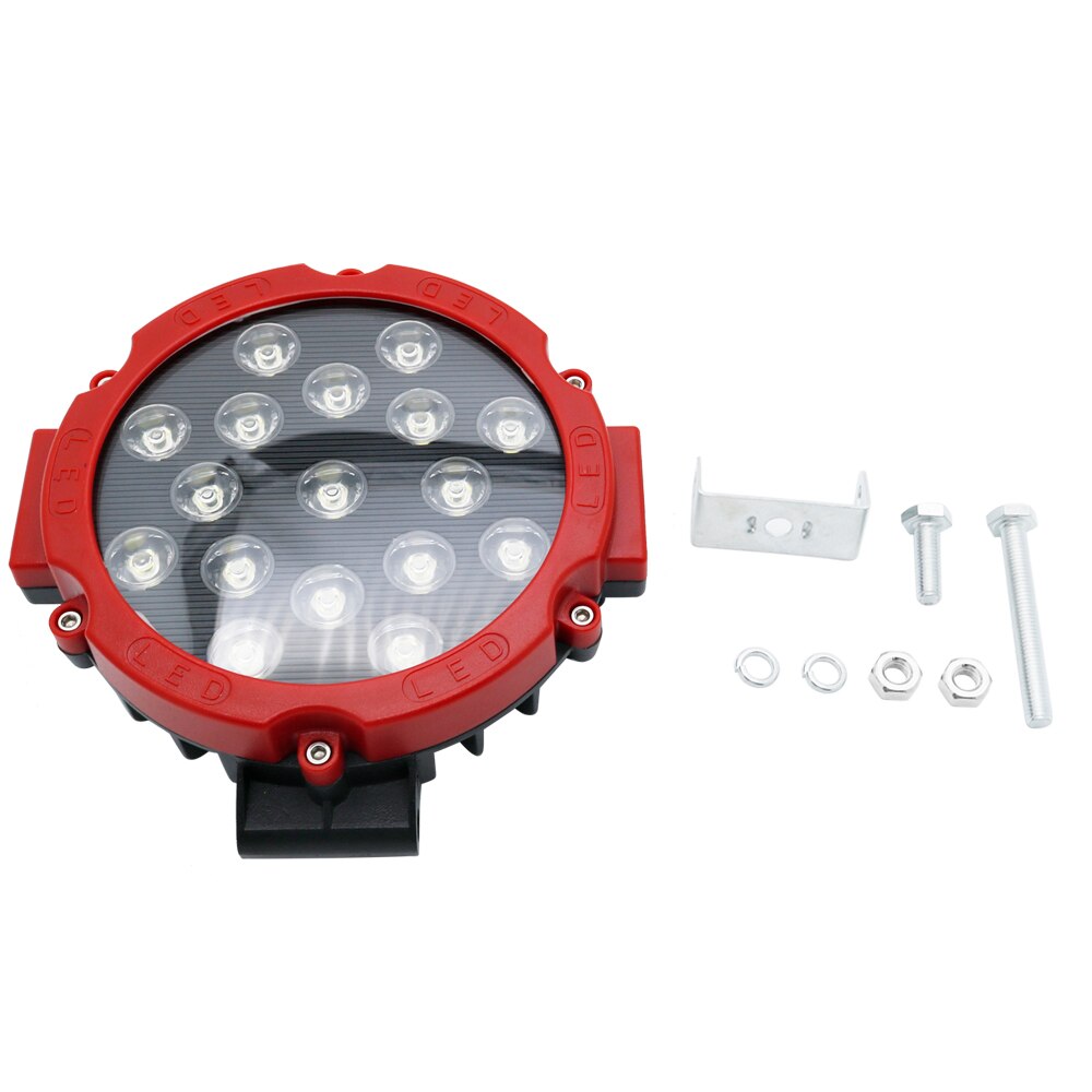 2pcs 7 inch 51W Round LED Work Light Spot Beam For 4x4 Offroad Truck Tractor ATV SUV Driving Lamp
