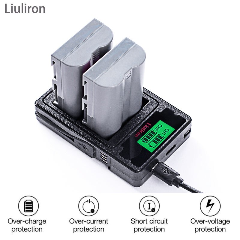 4X 7.4V 2400MAH EN-EL3E EN EL3e ENEL3e EL3 Battery + LCD CHARGER For Nikon D300S D300 D100 D200 D700 D70S D70 D80s D80 D90 D50