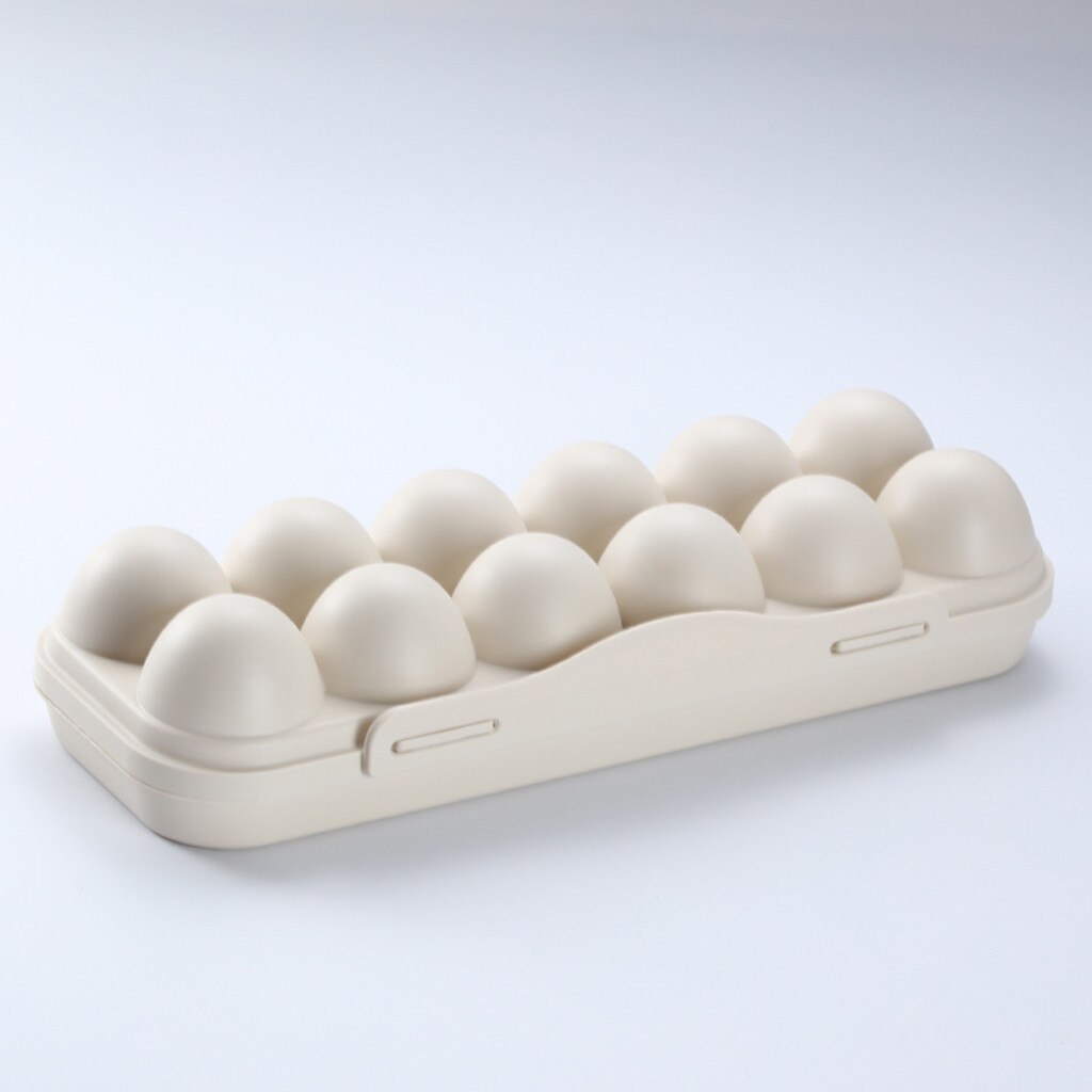Egg Tray Holder Egg Storage Box Refrigerator Crisper Storage Container Home Storage Organization Box Kitchen Gadgets: Khaki