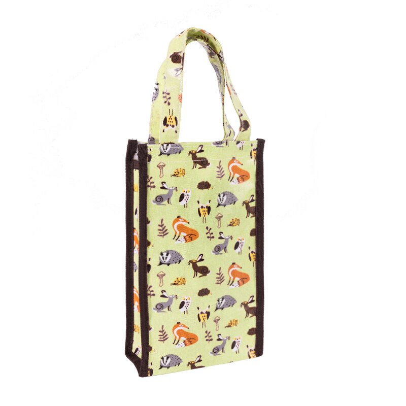 MABULA – sac à main en Nylon pour bouteille de vin, fourre-tout pliable, , Portable, réutilisable, mignon, dessin animé, emballage pour vin: Z3006