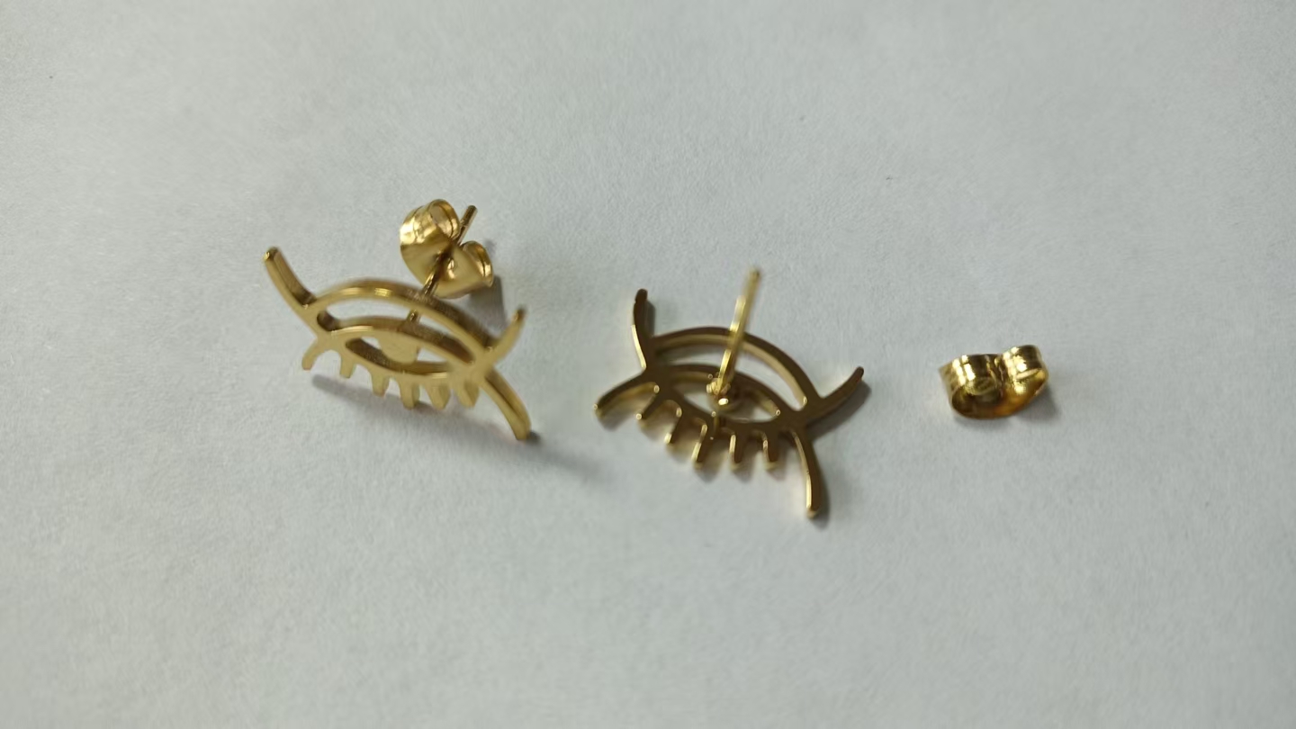 Charms brugerdefinerede afrikanske adinkra symboler vedhæng øreringe til kvinder gye nyame rustfrit stål charme etniske smykker ghanesiske: Guld / Lysegul guldfarve