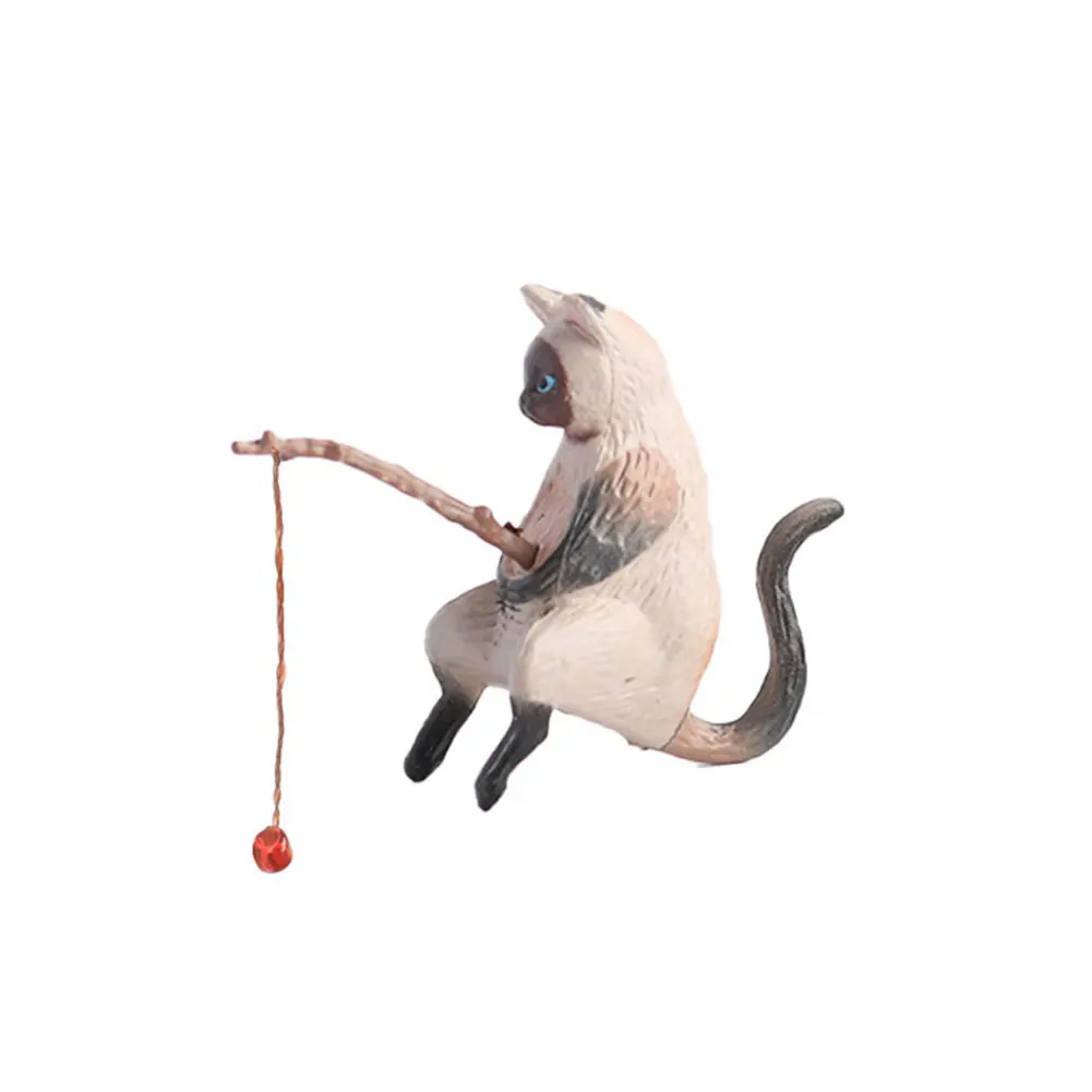 Figuritas de decoración de Acuario, 10 estilos, Mini lindo gato de pesca, accesorios de Acuario, adorno de paisajismo, accesorios de tanque de peces DIY: Verde