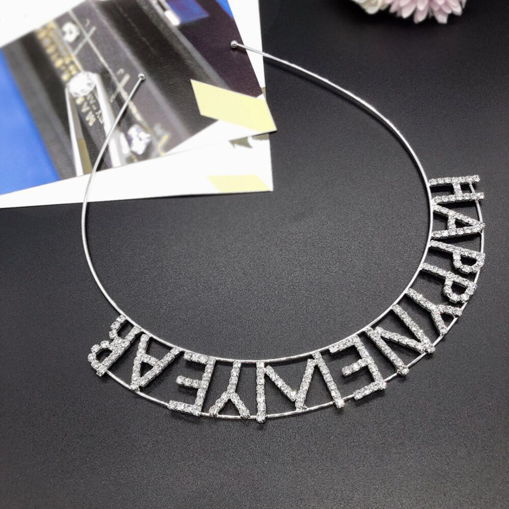 1pc haarringen decoratieve kristallen feestelijke haarringen haaraccessoire voor het jaar: Zilver