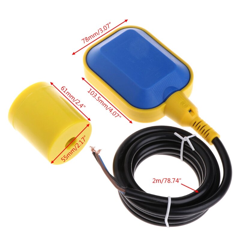 Float Switch 2m Water Tank Level Controller Sensor Liquid Fluid Contractor Pump