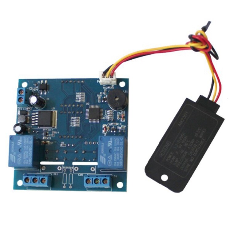 12V Intelligent Temperature Humidity Controller Relay AC/DC Adjustable Control Thermometer Hygrometer AM2301 Sensor