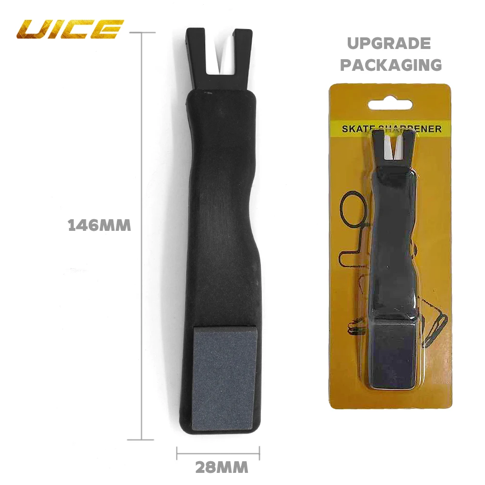 Afilador de cuchillas de borde de patín de hielo de mano, accesorios de Hockey, herramienta de piedra de afilar para patines de Hockey sobre hielo, hoja de patinaje: Negro