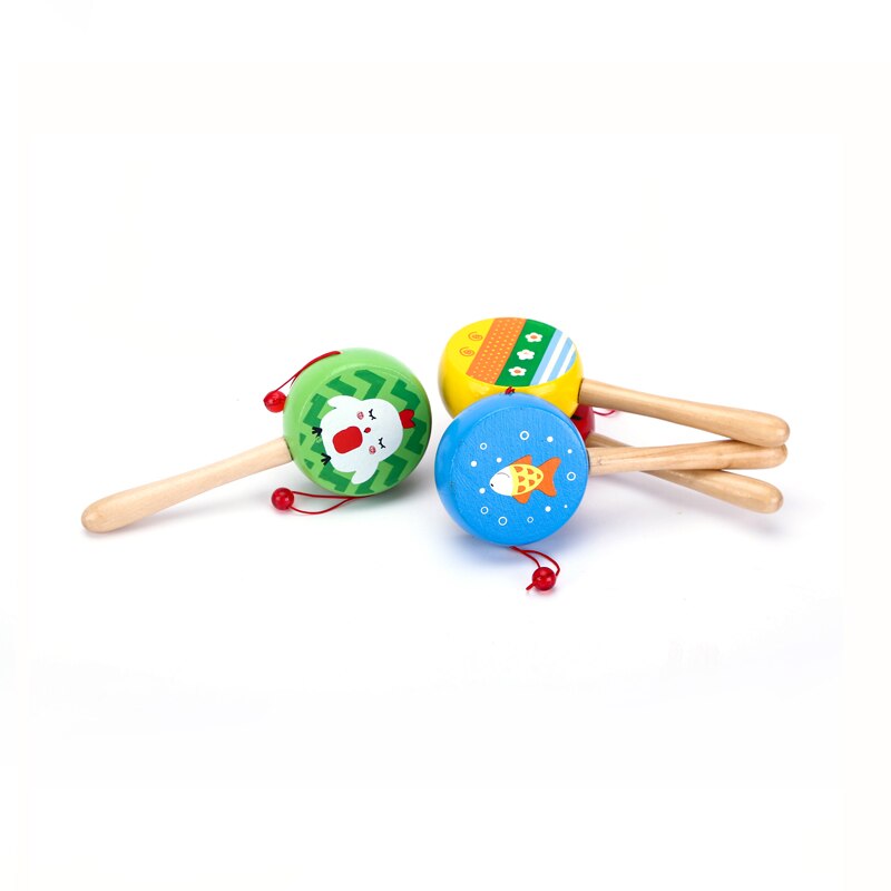 Fritaget porto 16cm tromleformet træklatrer rasler spædbarn maracas barnefest musikalsk legetøj baby shaker pædagogisk legetøj