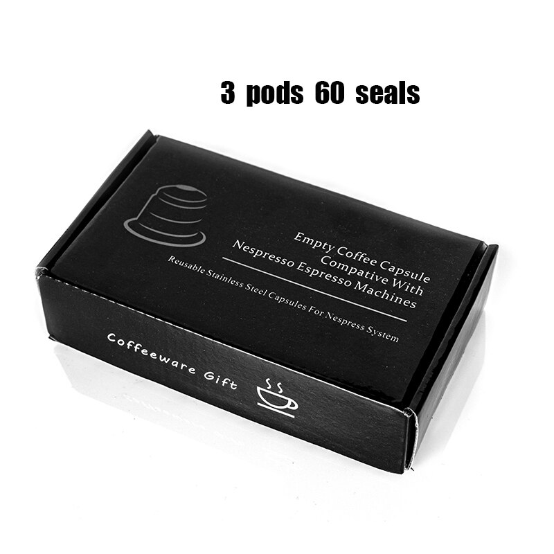 6PCS Nespresso Reuable Cafe Capsula Cup Refillable Coffee Filter Capsula Reusable De Cafe Recargables Nesspreso Coffee Dripper: 3 Pods  60 Seals