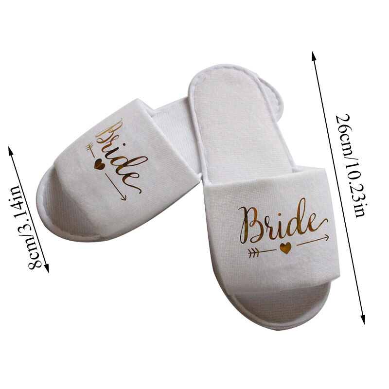 Gast Hotel Slippers Bruiloft Feest Bruidsmeisje Bruidsmeisje Slipper Hotel Reizen Spa Schoenen Gold Glitter Brief Flip Flop