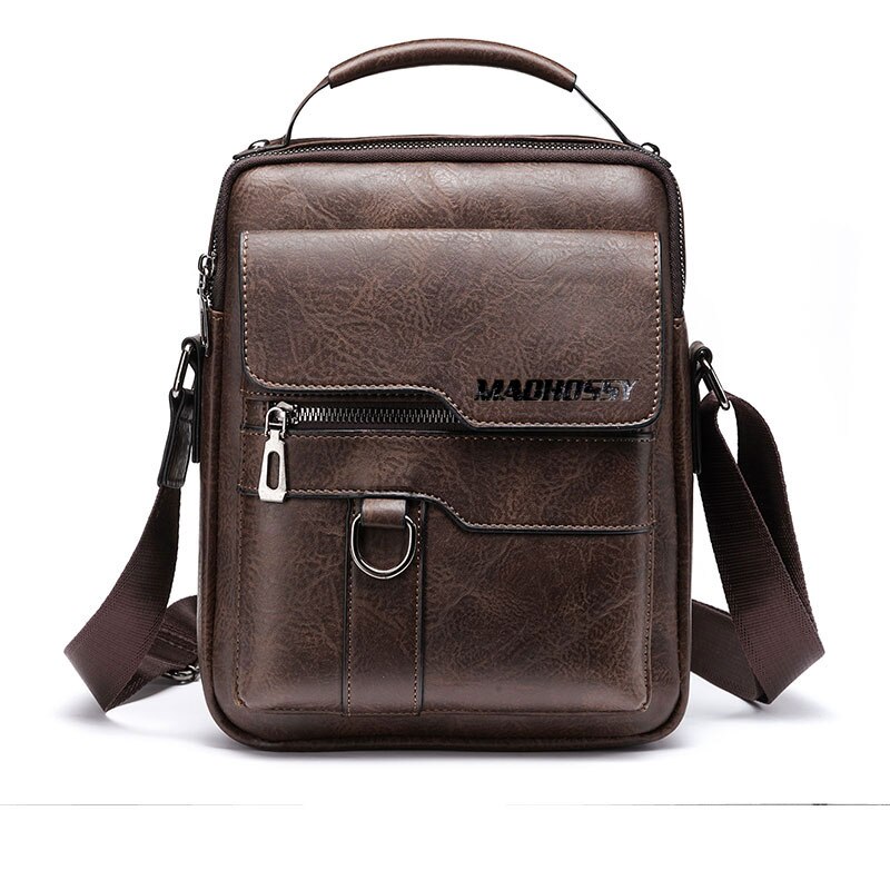 Men Crossbody Bag Shoulder Bags Multi-function Men Handbags Large Capacity Split Leather Bag For Man Messenger Bags Tote Bag: Coffe2