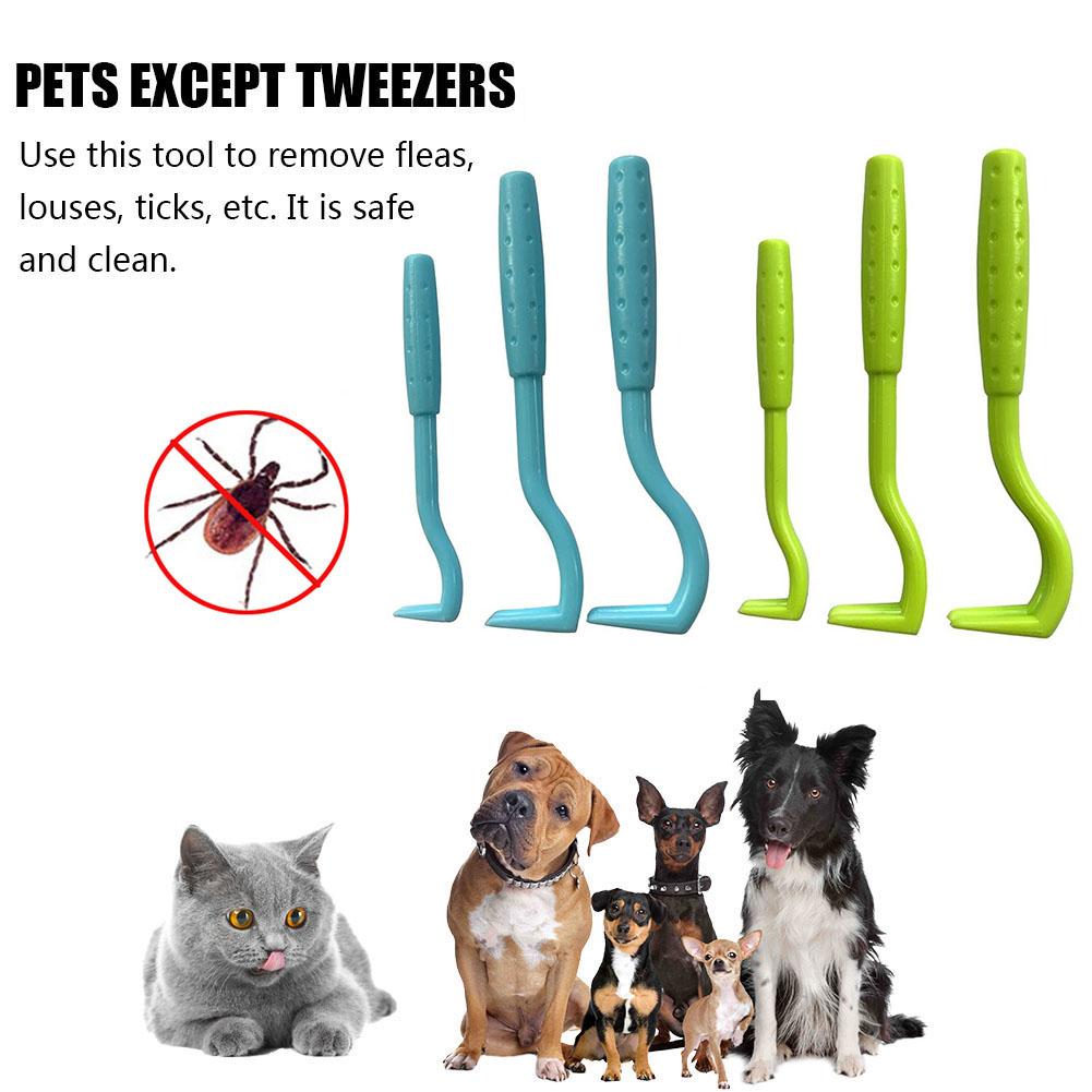 3PCS/Set Cat Dog Pet Tick Remover Set Tool Hook Tool, Lice Removal Twister Hook Tool Picker Fleas Comb