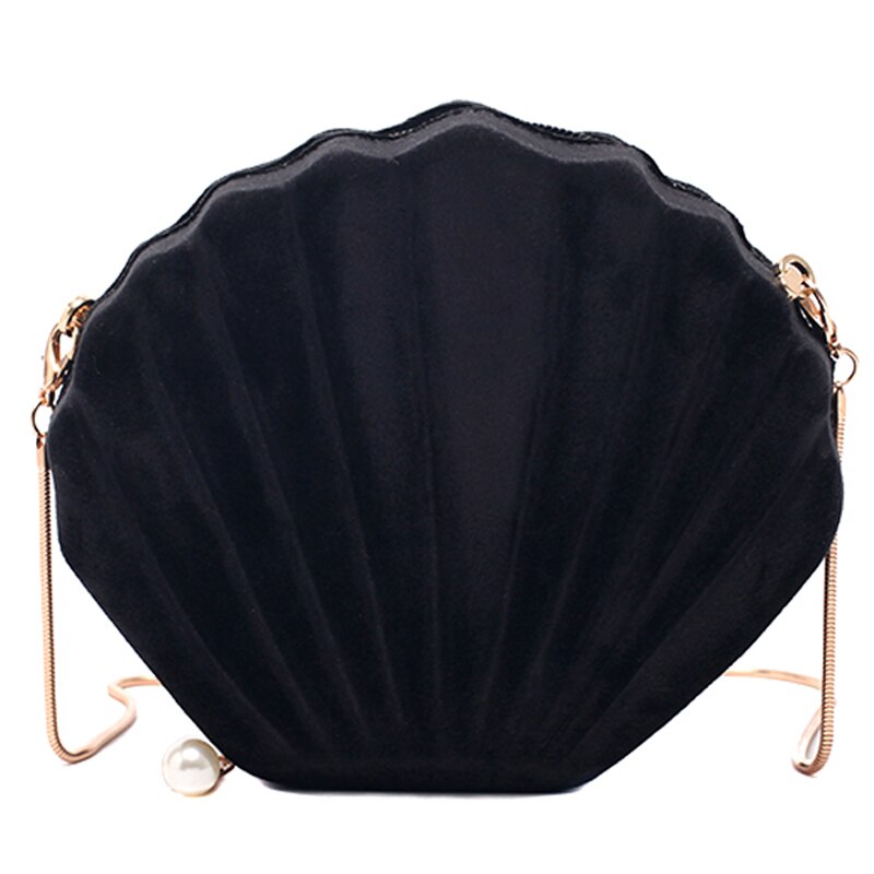 Sweet lady shell crossbody bag sammet damhandväska kedja axelväska