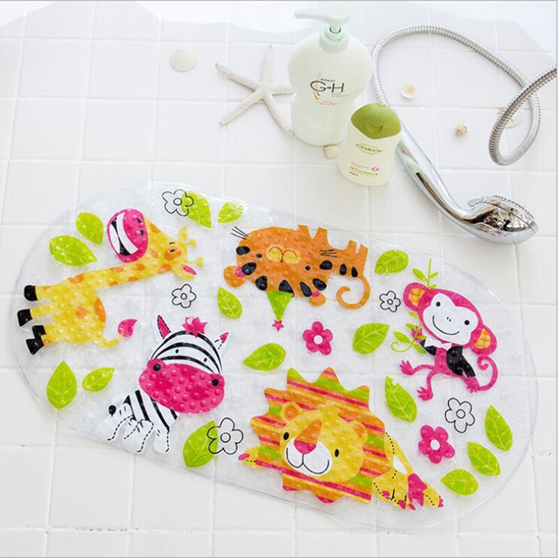 Antislip Badmat Cartoon Dierlijke Vorm Pvc Heldere Fancy Cartoon Gedrukt Badmatten Met Zuignap Voor Kinderen bad Mat: 4