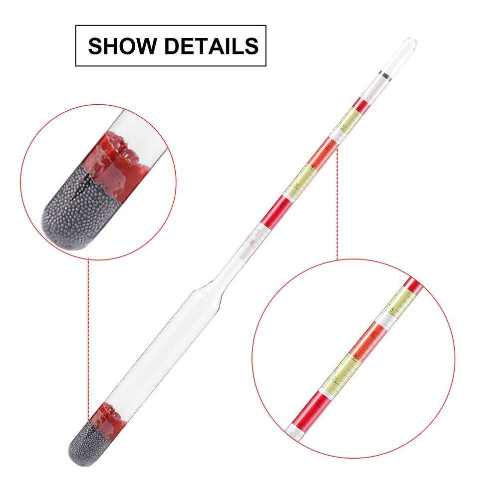 3PCS Hydrometer Alcoholmeter Set 0 to 100% Alcohol Meter Tester Home brew Hydrometer Wine Making Tester Concentration Meter Tool