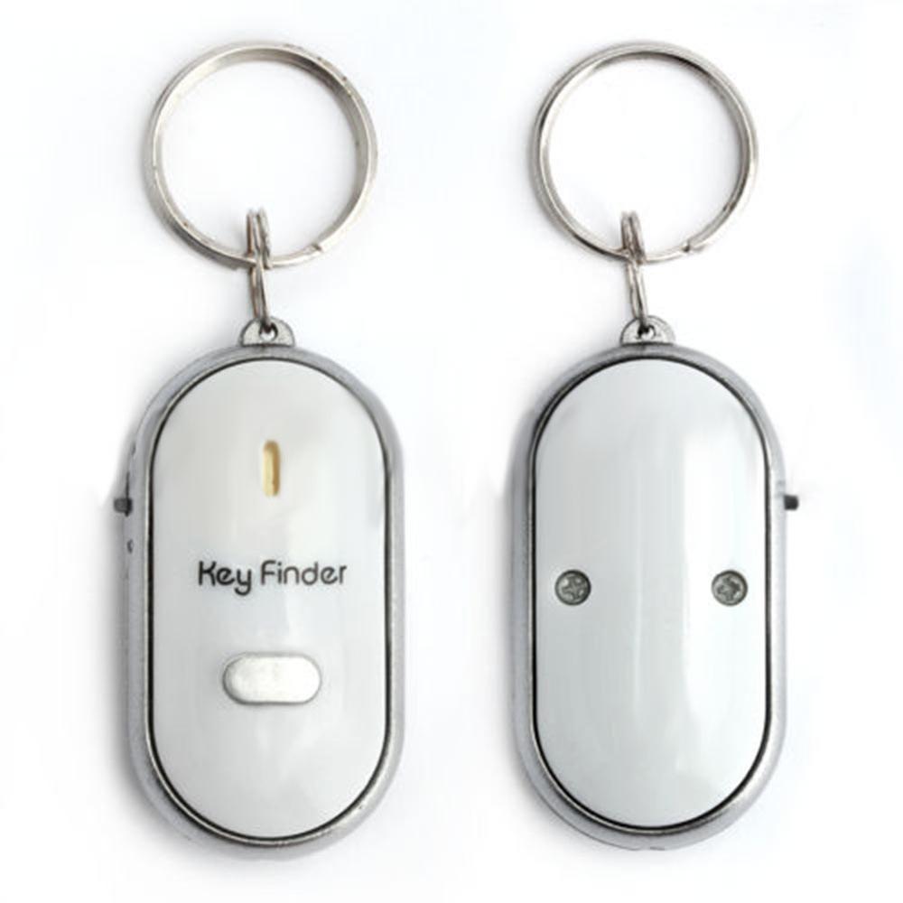 Colorful LED Key Finder Locator Find Lost Keys Flashing Alarming Whistle Beep Sound Control #244273: white