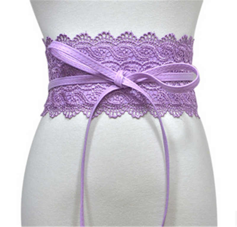 Ceintures en dentelle pour femmes, 11 couleurs, Corset féminin, auto-cravate, Obi Cinch, pour robe de mariée: D