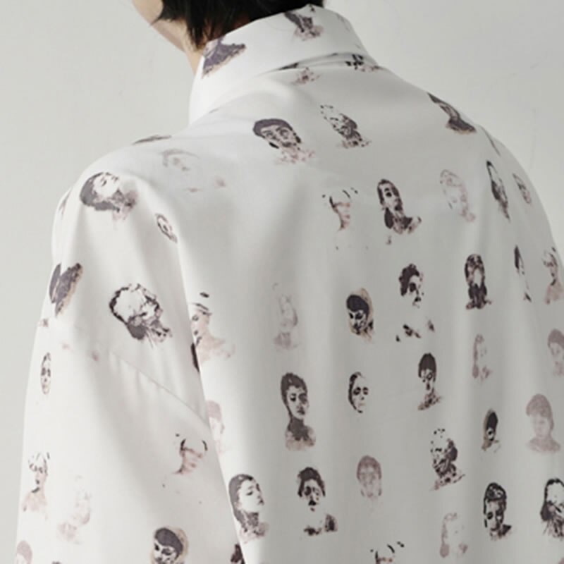 Xitao print kuvio paita naisten syksy tyyli temperamentti kaikki ottelu alaspäin kaulus kokohihainen pusero  zp1854