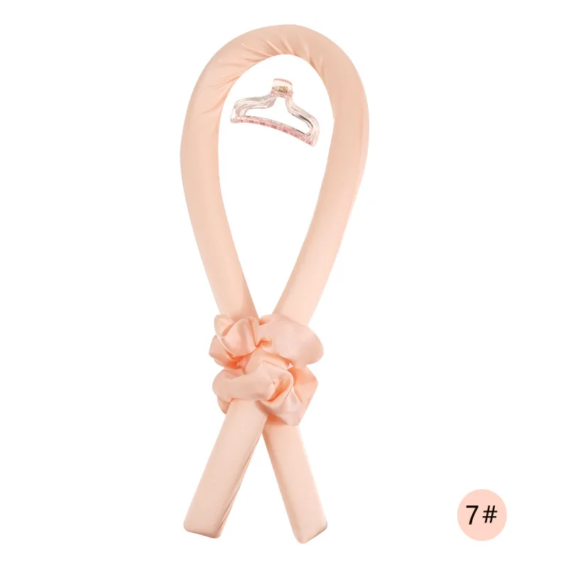 Fita de ondulação de cabelo sem calor, kit de faixa de cabeça, hastes de espuma, ferro de ondulação, haste de ondulação para mulheres, sem calor, rolos de modelador de cabelo: Rosa
