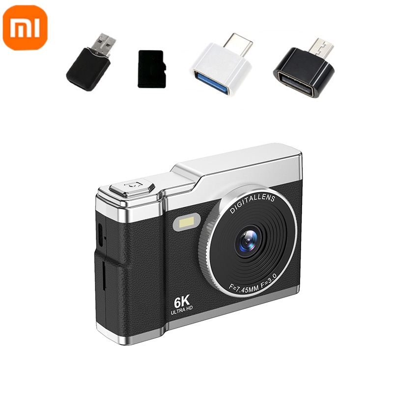 Xiaomi 6k hd câmera digital 2.4in display ips 8x zoom 64mp câmera de vídeo com luz de preenchimento 4k câmera selfie para crianças estudantes adolescentes: ROXO