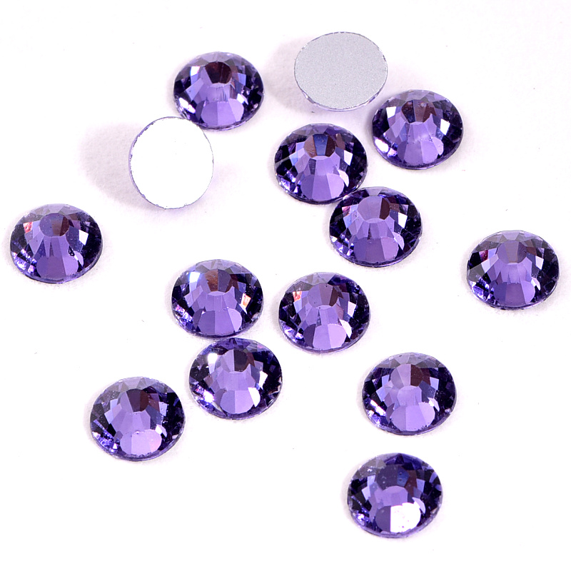 1440 stuks Lavendel Paars Kleur Niet Fix Steentjes SS6-SS30Crystal Strass Lijm Op Stenen voor 3D Nail Decoratie B1303