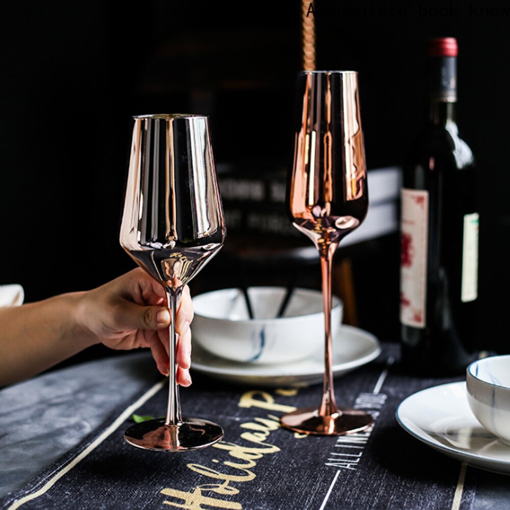 400Ml Wijn Glazen Koperen Beker Mok Rose Gold Rvs Sap Drinken Champagne Cocktail Cup Voor Party Bar Tool sake