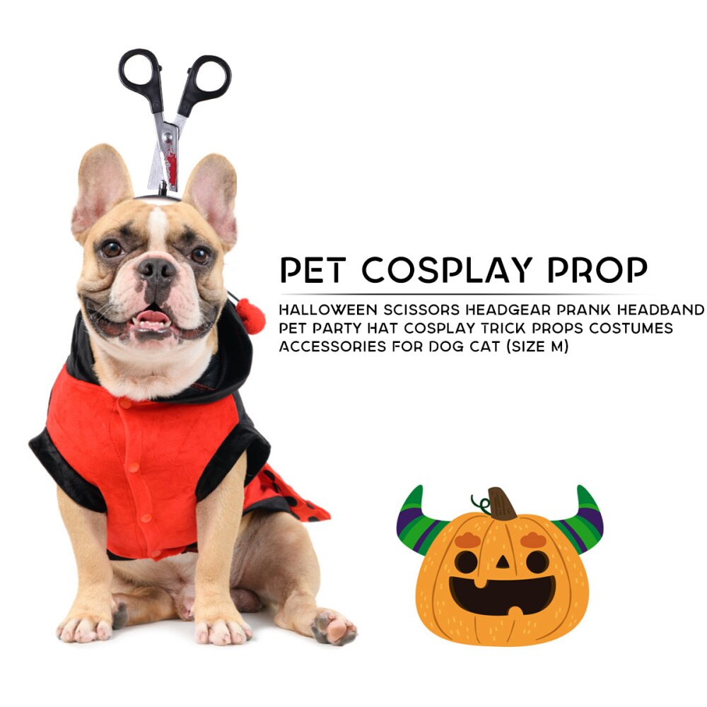 Halloween Schaar Hoofddeksels Prank Hoofdband Pet Party Hoed Cosplay Trick Props Kostuums Accessoires Voor Hond Kat (Maat S)