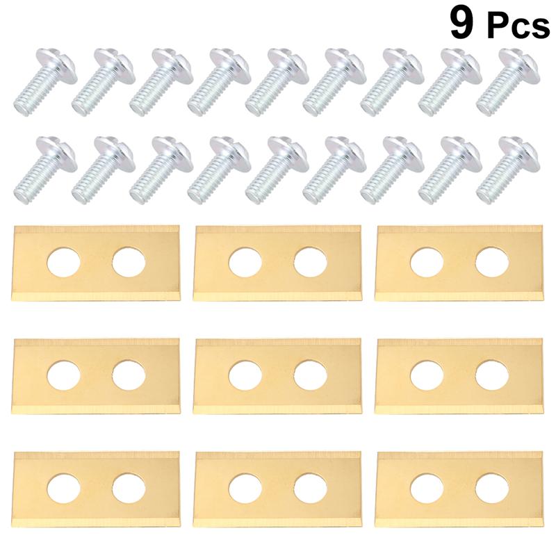 9 Pcs Twee-Gat Maaier Accessoires Hooi Maaier Blade Anti-Roest Grasmaaier Onderdelen Voor Maaier Gebruik Hooi maaier Blade Voor Gazon Winkel: Golden