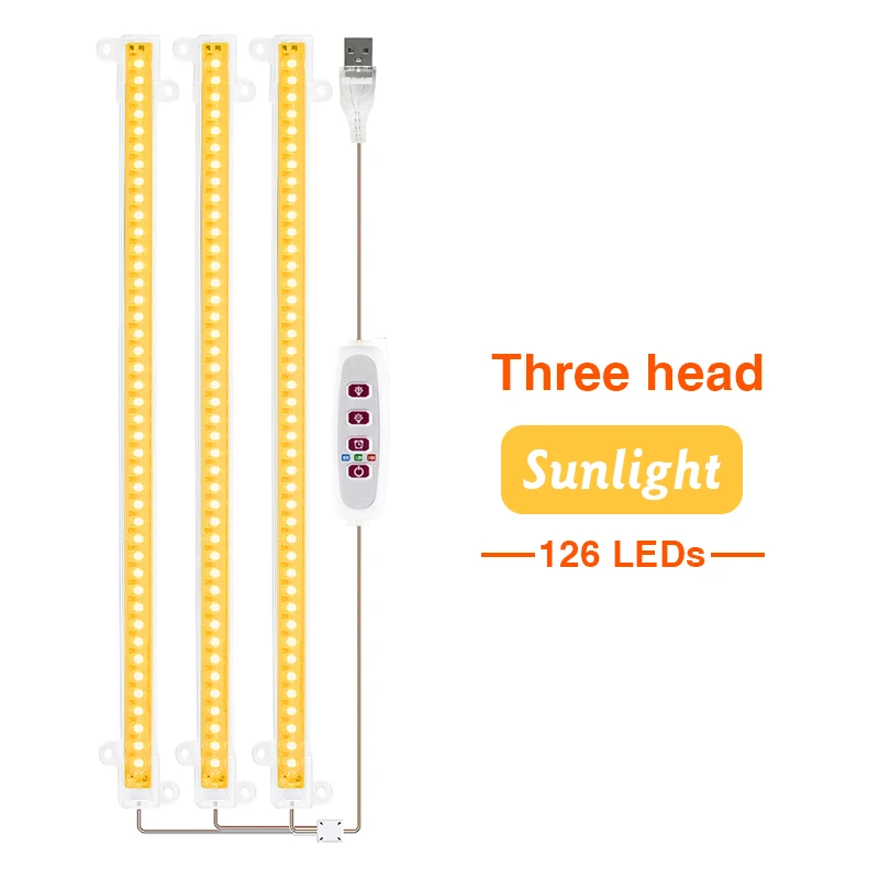 LED Full Spectrum Phyto Lamp USB 5V Grow Light Bar 30cm 1T 2T 3T 4T Plants Flowers Led Greenhouse Cultivo Hydroponic: Silver