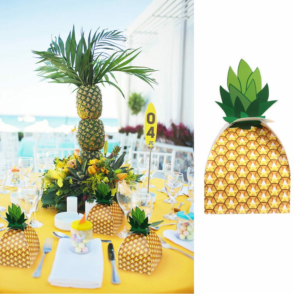 24 Stks/set Papier Ananas Tas Ananas Snoep Zakken Diy Bruiloft Gunsten Dozen Snoep Thuis Birthday Party Benodigdheden