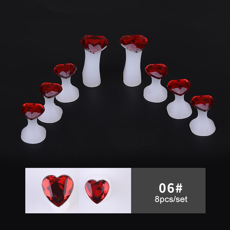 Séparateur d'orteils en Silicone pour Nail Art, 8, pièces/ensemble motifs fleur, cœur, séparateur d'orteils, bricolage, outils de soins des ongles: plum