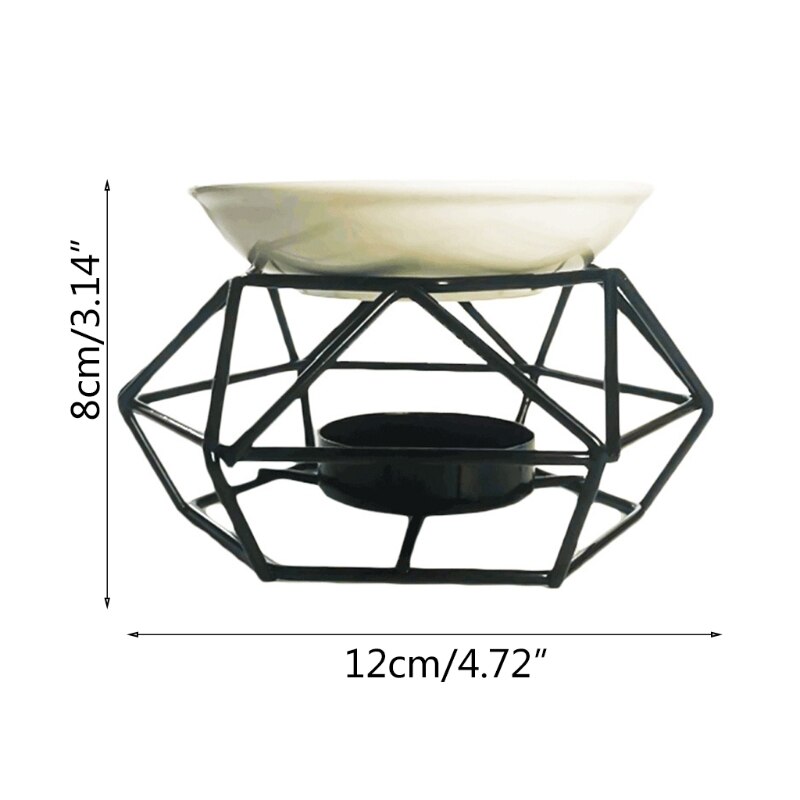 Aromatic Oil Burner, Geometric Ceramic Essential Oil Candle Holder Wax Melt Burner Warmer Melter fragrance for Home Office