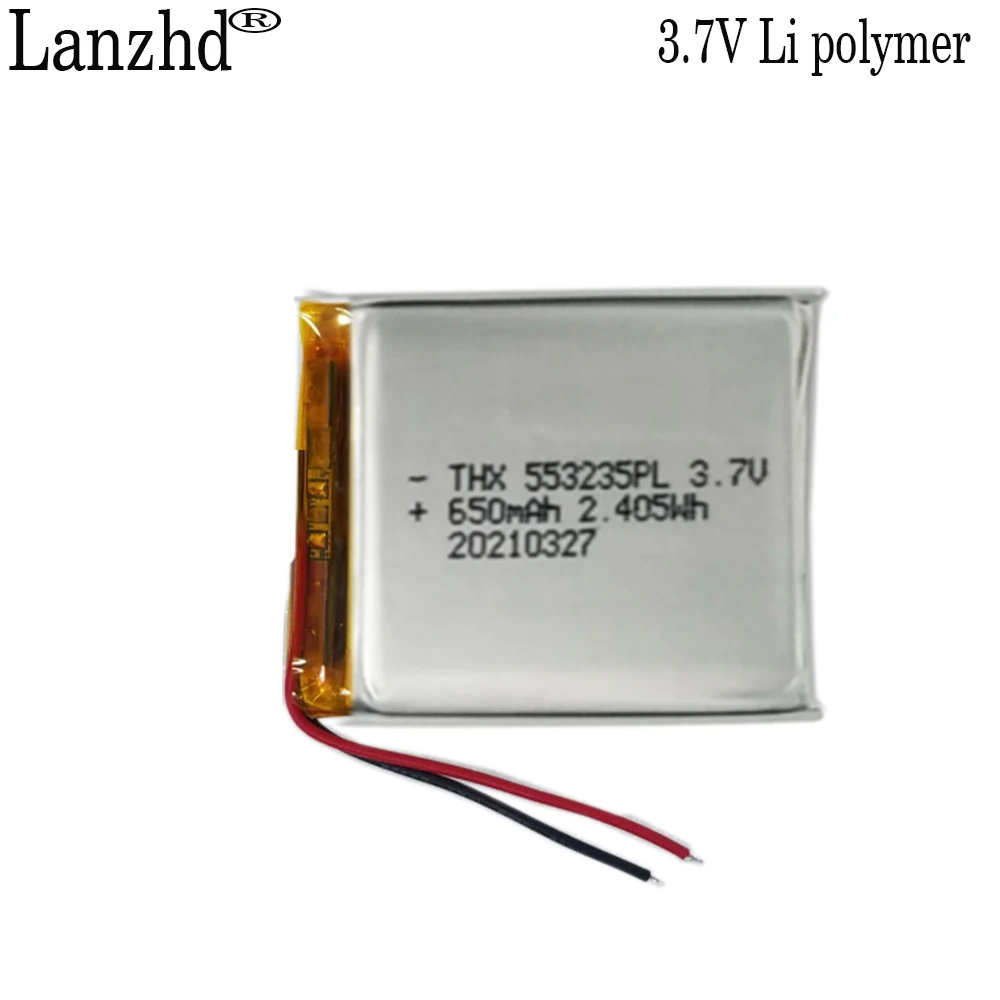 1-10pcs li polymer batteries 3.85V 553233 soft package for cards speakers TWS charging containers MP3