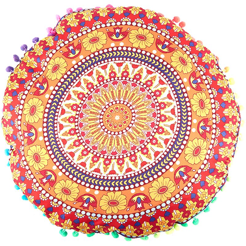 Indiska mandala golvkuddar runda bohemiska kuddar kuddar kuddfodral  #13
