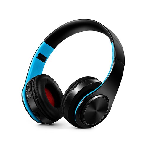 Girl Boy earphones Wireless Stereo Bluetooth Headphones Built-in Mic Soft Earmuffs Sports Headset BASS for ios and Android: black blue