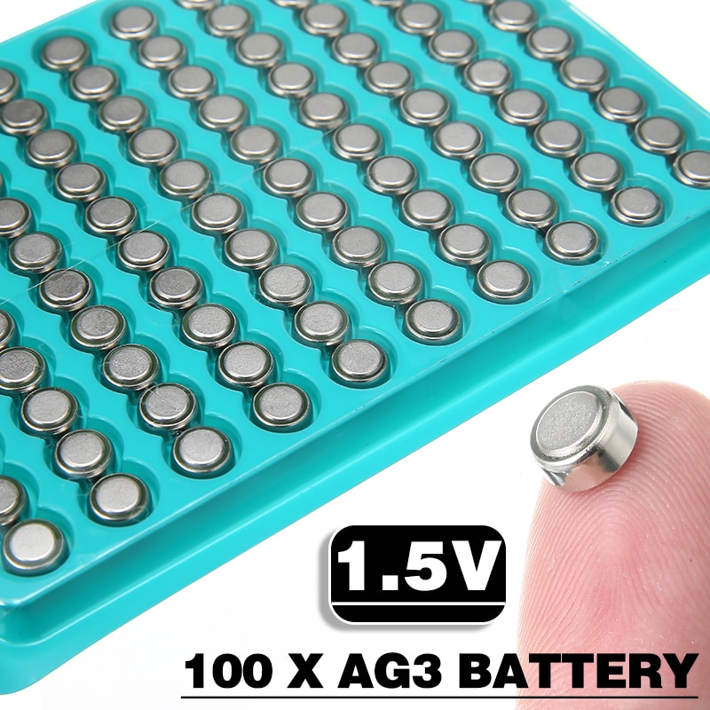 Mayitr 100 stk 1.5v ag3 lr41 sr41 knap batterier lithium metalcelle møntbatteri til lommeregner ur legetøj