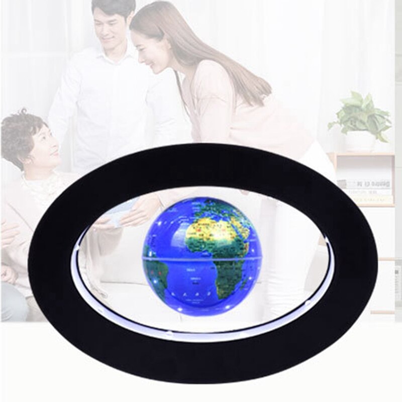 3 Inches Floating Globe Globe World Map Magnetic Levitation Globes C-Frame LED English Blue Globe For Kids-US Plug