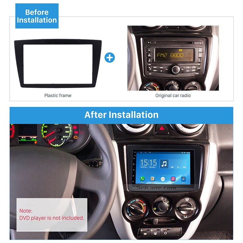 Seicane 2 Din Autoradio Frame Fascia Inbouwen Ster... – Vicedeal