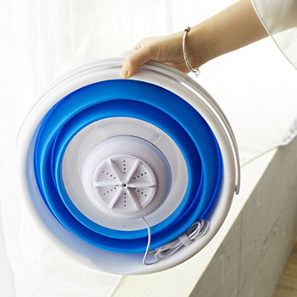 10l usb folde vaskemaskine 5v 3a rejse camping bærbar ultralyd vask spand rengøringsudstyr