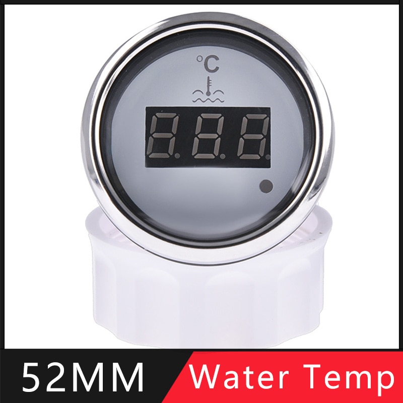 Digital 52mm Water Temp Gauge 40-120℃ Water Temperature 0-190ohm 240-33ohm Water Temp Meter Indicator For Car Boat