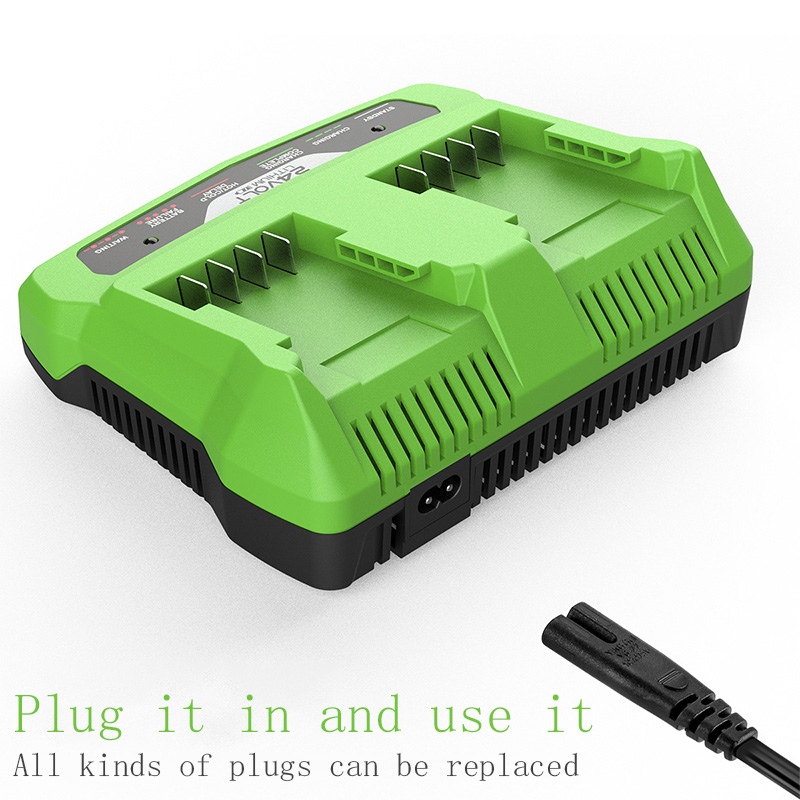 Voor Greenworks 24V Lader Dubbele Oplaadpoort 1.5a Li-Ion Acculader Voor Greenworks 24V Li-Ion Batterij