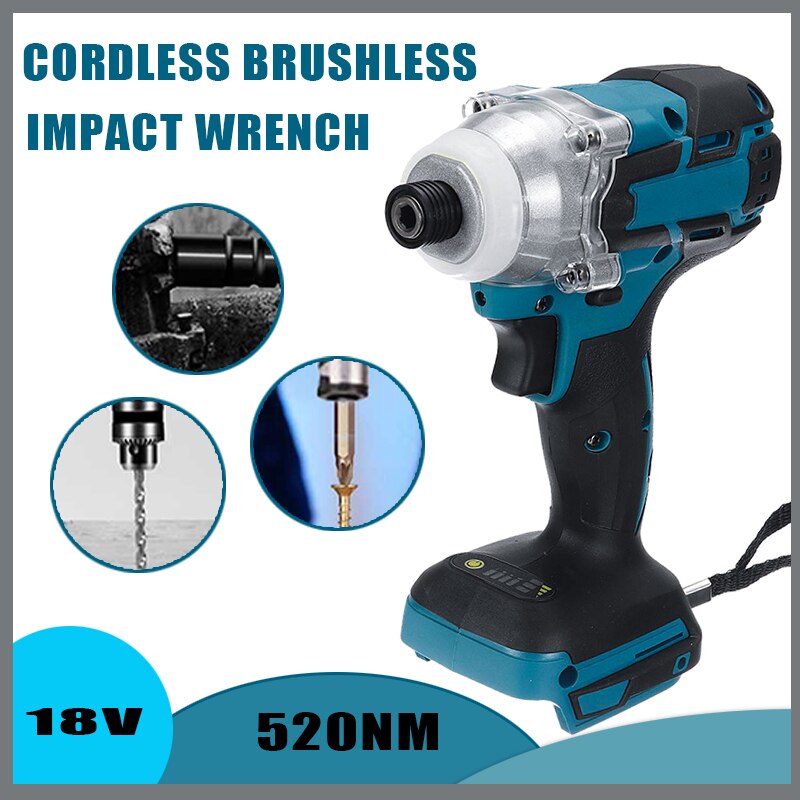 18V Cordless Electric Screwdriver Speed Brushless Impact Wrench Rechargable Drill Driver+ LED Light For Makita 18V Battery