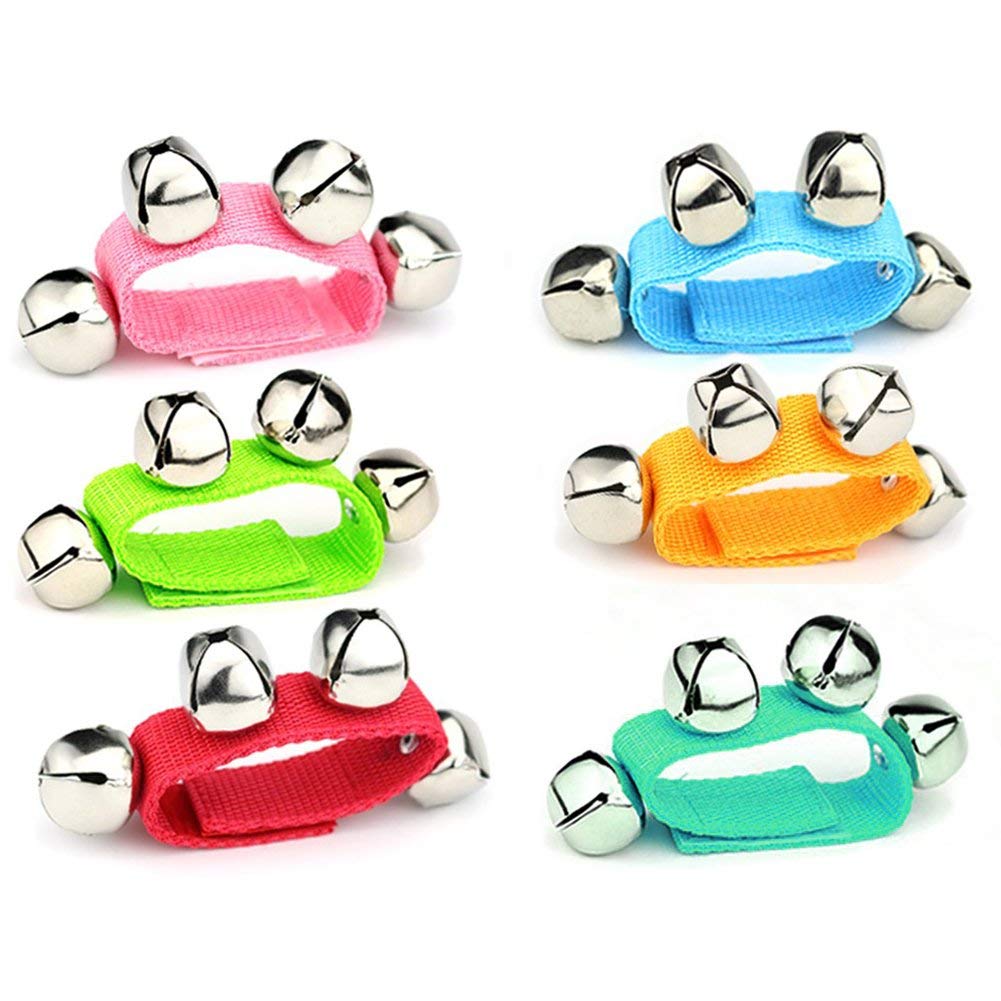 Wrist Band Jingle Bells 16 PCS Orff percussie wristbells hand bells footbells handbells