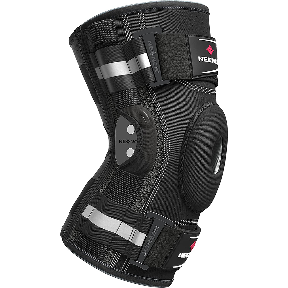 NEENCA Kniebandage mit Scharnier für Knieschmerzen, Kniestütze mit seitlichen Stabilisatoren, Linderung von Gelenkschmerzen, Arthritis, Meniskusriss, ACL PCL: S