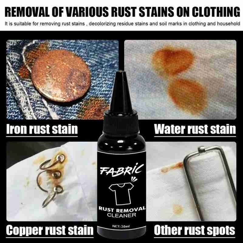 30/100ml Clothes Rust Remover Cleaner Household Clothes Cleaning Agent Multi Functional Fabric Rust Removal Cleaner Home