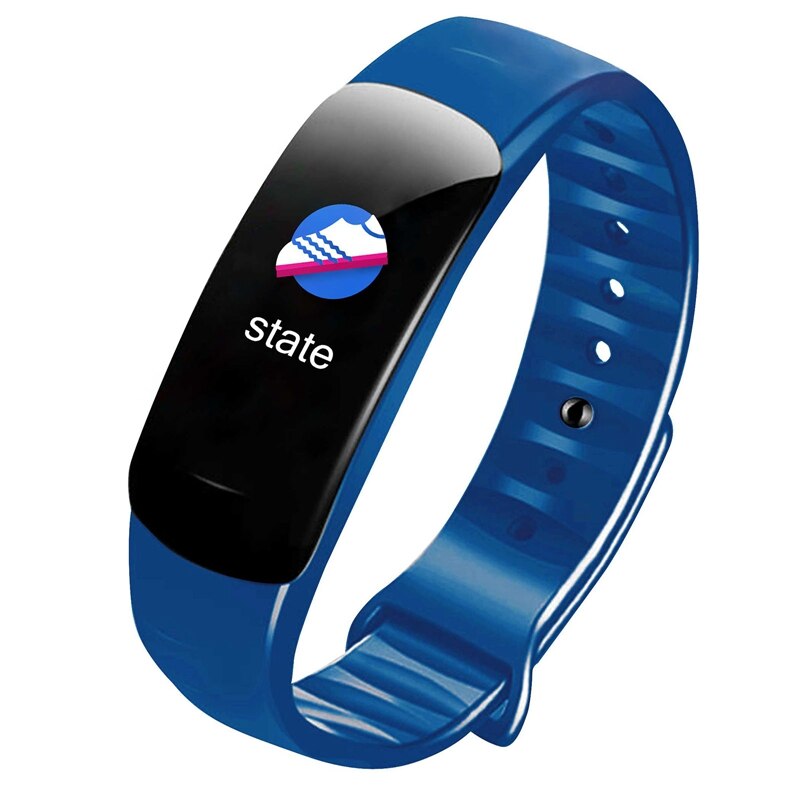 Orologio Bluetooth schermo a colori impermeabile accorto gruppo musicale cardiofrequenzimetro bracciale da polso: blu