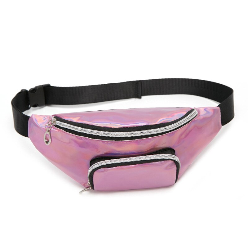Bloco de Fanny Saco Da Cintura De Couro das mulheres PU Saco Peito Feminino de Alta Capacidade Sacos De Banana Rim Senhoras Bum Saco Saco do Mensageiro sacos YB104: Pink   Waist pack