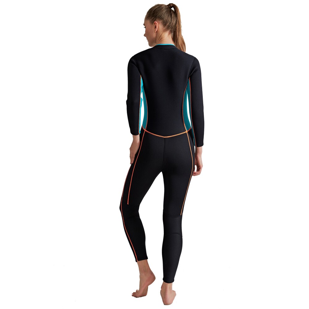 Traje de neopreno de 3mm para mujer, traje de neopreno térmico para hombre, traje completo de manga larga para buceo, surf, parejas a juego con cremallera frontal